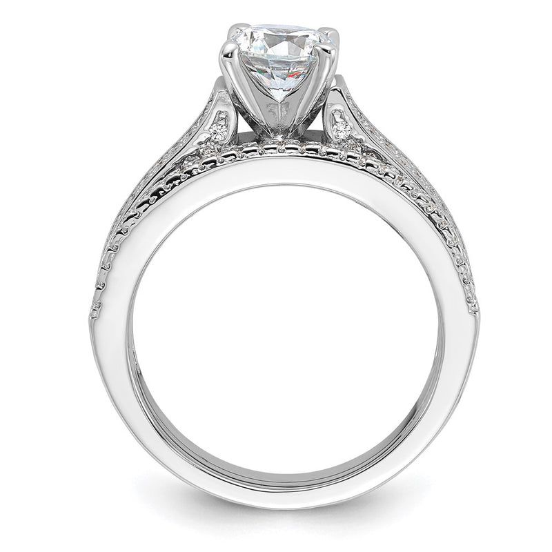 Sterling Silver Brilliant Embers Rhodium-Plated 135 Stone Micro Pav Cz 2-Piece Wedding Set