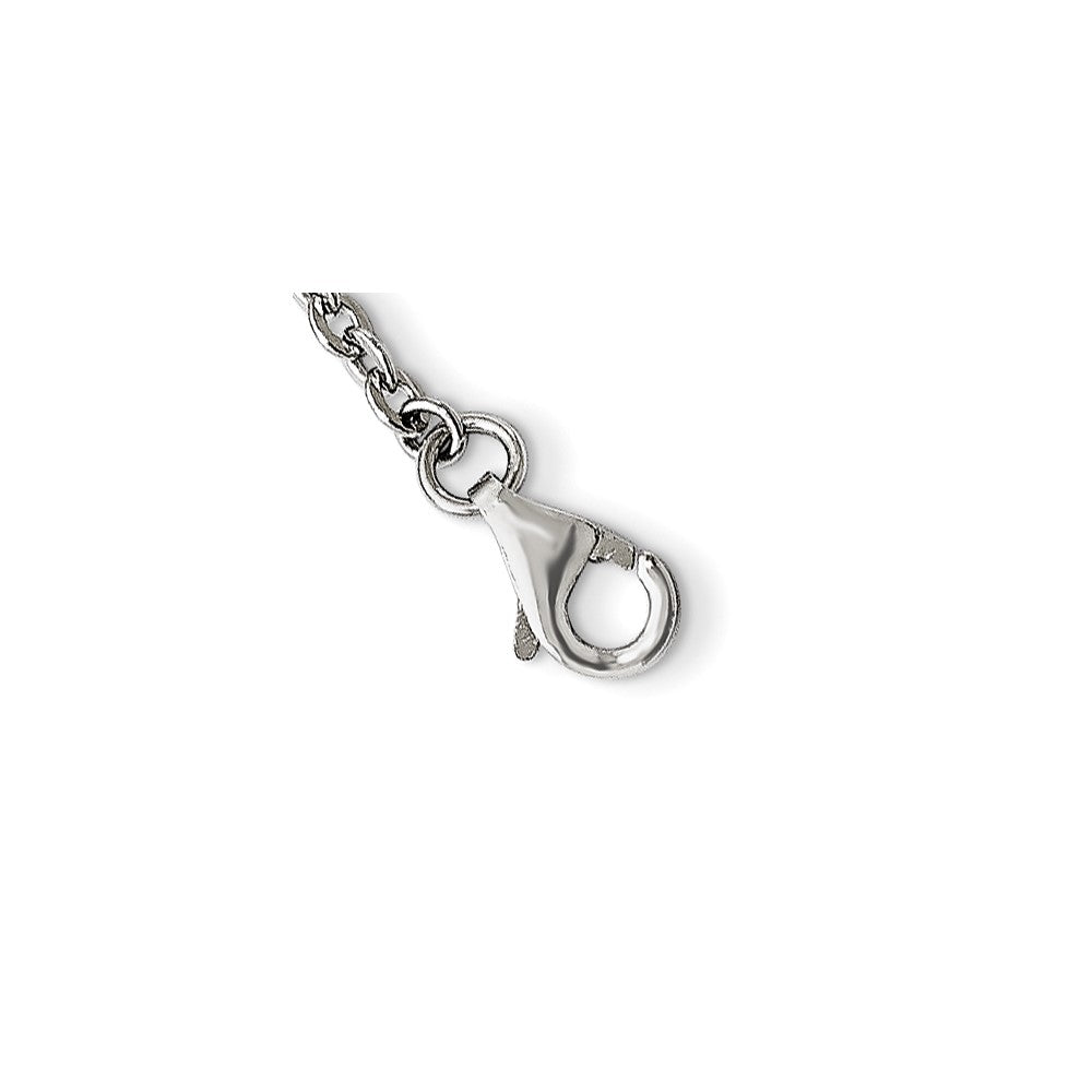 Sterling Silver Brilliant Embers Rhodium-Plated 87 Stone 7 Inch Micro Pav Cz Feather Bracelet With 1 Extender