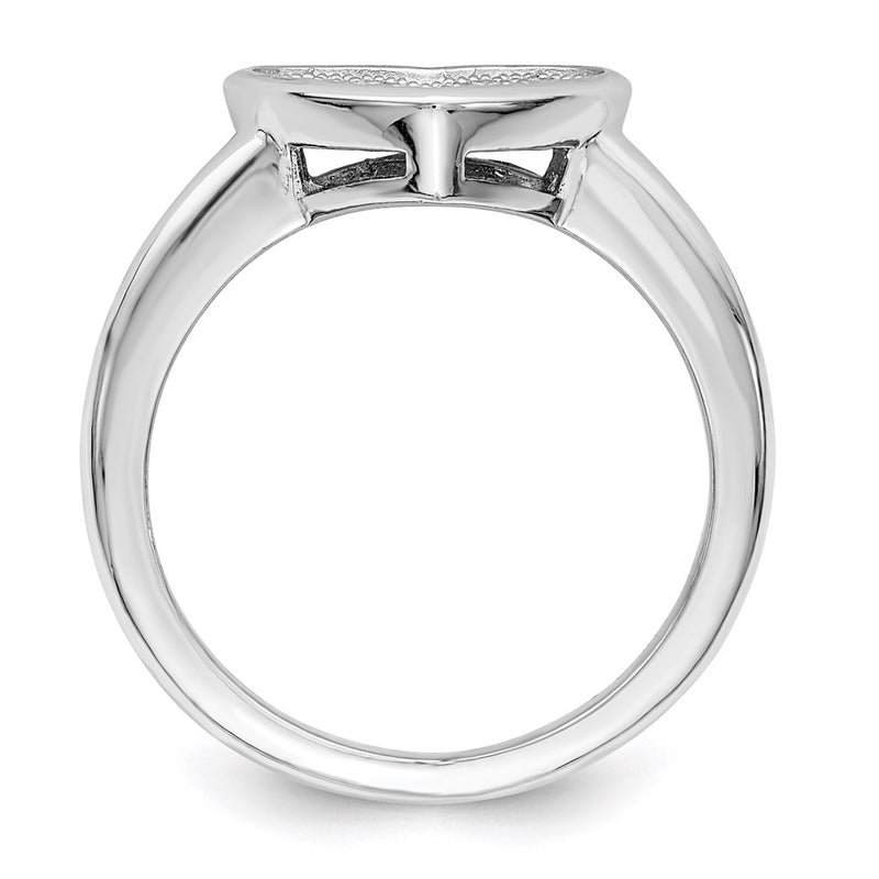 Sterling Silver Brilliant Embers Rhodium-Plated 34 Stone Micro Pav Cz Heart Ring