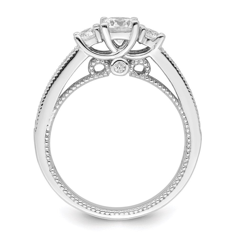 Sterling Silver Brilliant Embers Rhodium-Plated 21 Stone Micro Pav Cz Ring