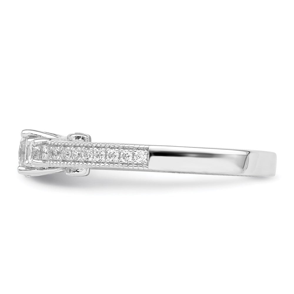 Sterling Silver Brilliant Embers Rhodium-Plated 21 Stone Micro Pav Cz Ring