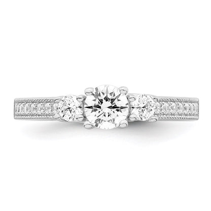 Sterling Silver Brilliant Embers Rhodium-Plated 21 Stone Micro Pav Cz Ring