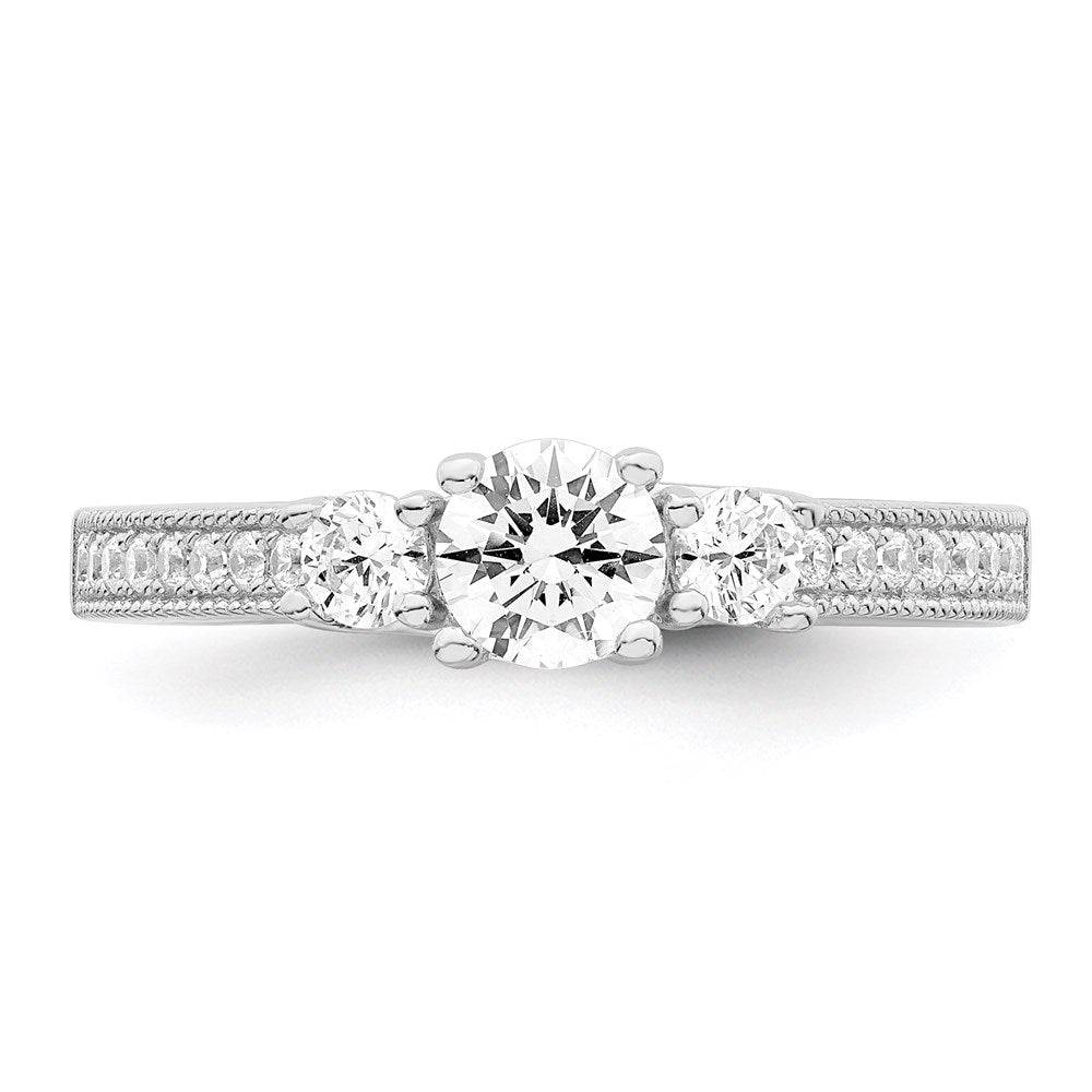 Sterling Silver Brilliant Embers Rhodium-Plated 21 Stone Micro Pav Cz Ring