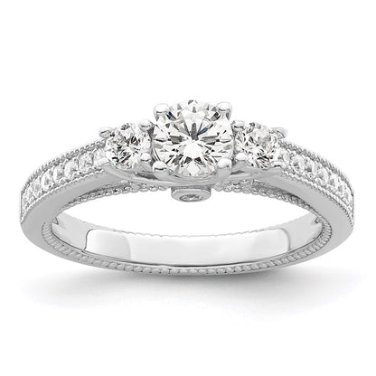 Sterling Silver Brilliant Embers Rhodium-Plated 21 Stone Micro Pav Cz Ring
