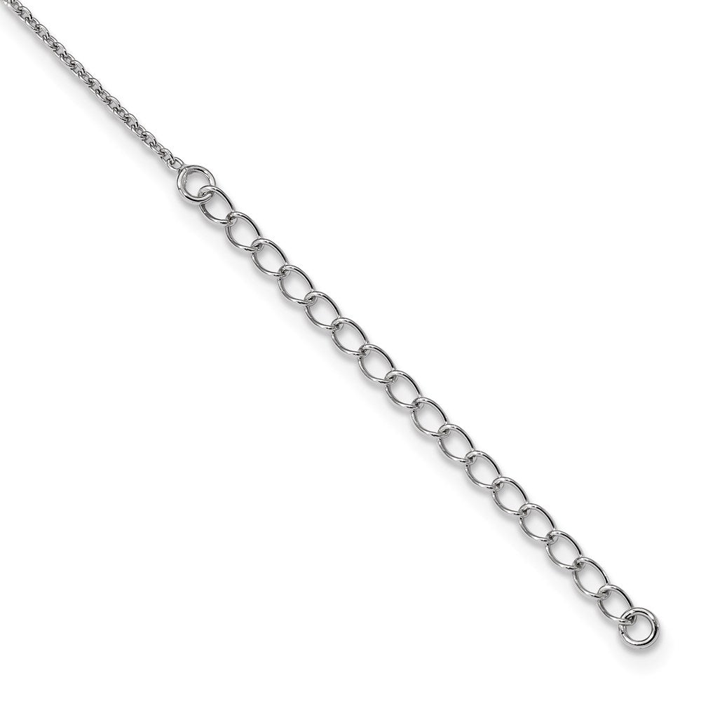 Sterling Silver Brilliant Embers Rhodium-Plated Fancy Cz W/ 2In Ext Necklace