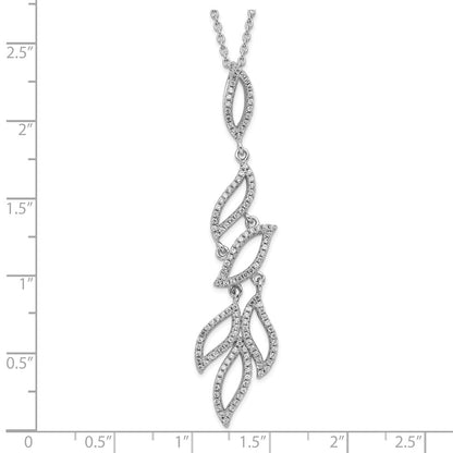 Sterling Silver Brilliant Embers Rhodium-Plated Fancy Cz W/ 2In Ext Necklace