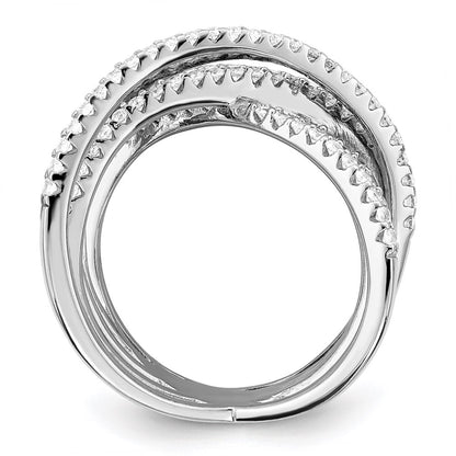 Sterling Silver Brilliant Embers Rhodium-Plated 159 Stone Micro Pav Cz Ring