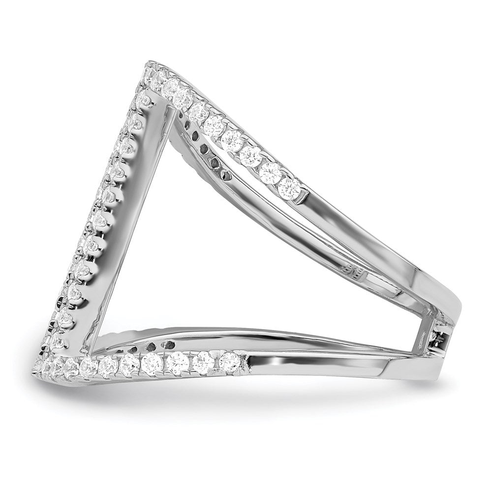 Sterling Silver Brilliant Embers Rhodium-Plated 62 Stone Micro Pav Cz Ring