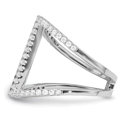 Sterling Silver Brilliant Embers Rhodium-Plated 62 Stone Micro Pav Cz Ring