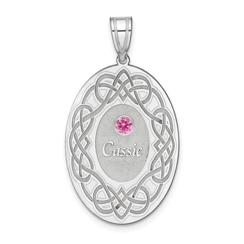 Sterling Silver Rhodium-Plated Crystal Family Pendant