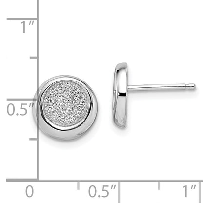 Sterling Silver Brilliant Embers Rhodium-Plated 38 Stone Micro Pav Cz Circle Post Earrings