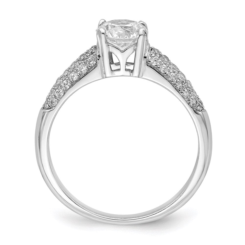 Sterling Silver Brilliant Embers Rhodium-Plated 53 Stone Micro Pav Cz Ring