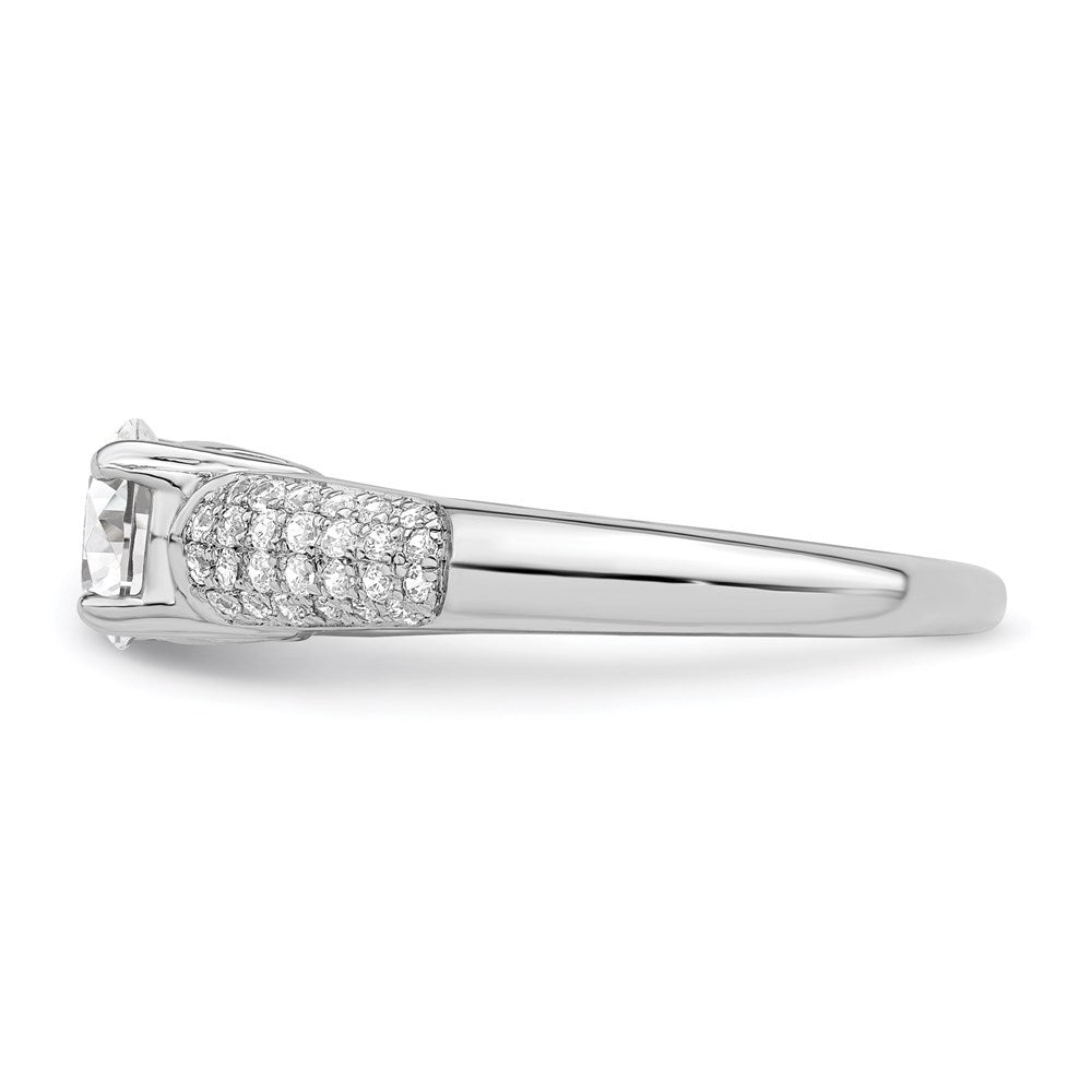 Sterling Silver Brilliant Embers Rhodium-Plated 53 Stone Micro Pav Cz Ring