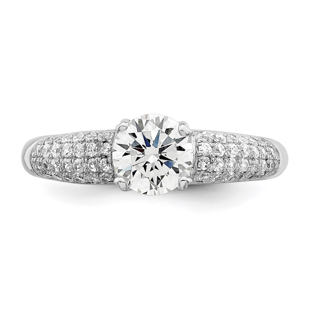 Sterling Silver Brilliant Embers Rhodium-Plated 53 Stone Micro Pav Cz Ring