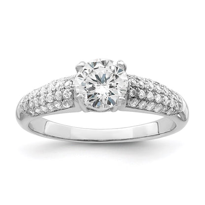 Sterling Silver Brilliant Embers Rhodium-Plated 53 Stone Micro Pav Cz Ring