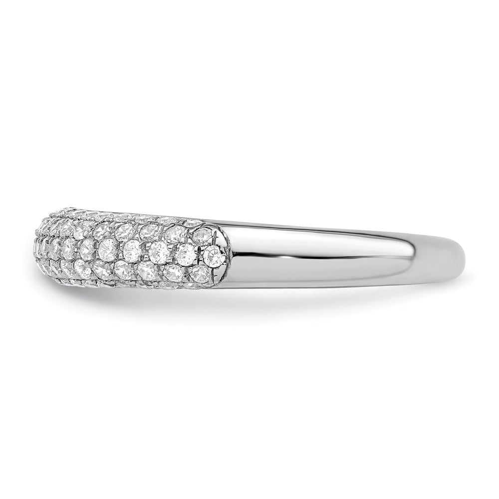 Sterling Silver Brilliant Embers Rhodium-Plated 79 Stone Micro Pav Cz Ring