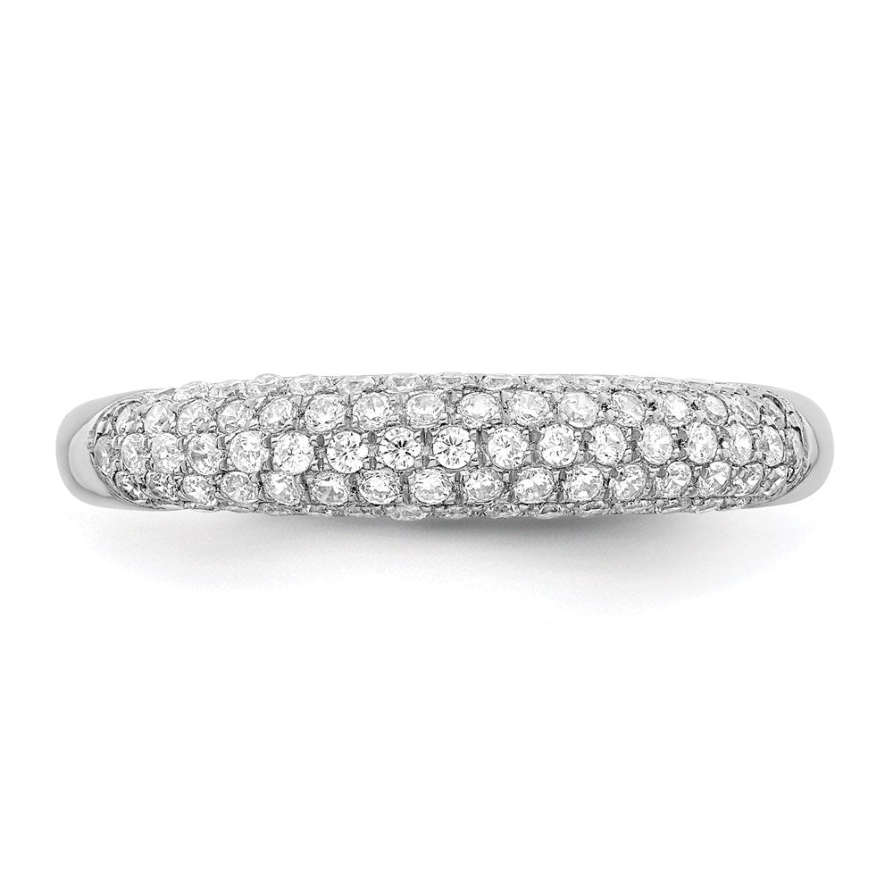 Sterling Silver Brilliant Embers Rhodium-Plated 79 Stone Micro Pav Cz Ring