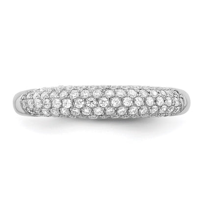 Sterling Silver Brilliant Embers Rhodium-Plated 79 Stone Micro Pav Cz Ring