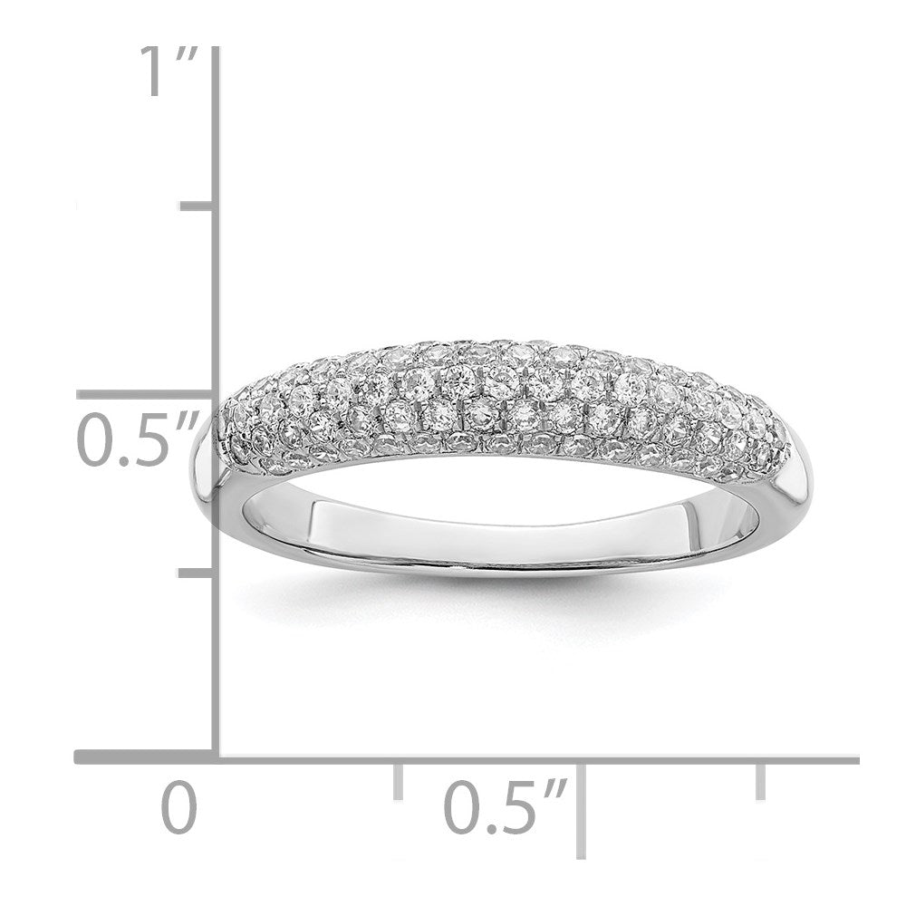 Sterling Silver Brilliant Embers Rhodium-Plated 79 Stone Micro Pav Cz Ring