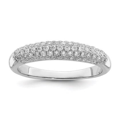 Sterling Silver Brilliant Embers Rhodium-Plated 79 Stone Micro Pav Cz Ring