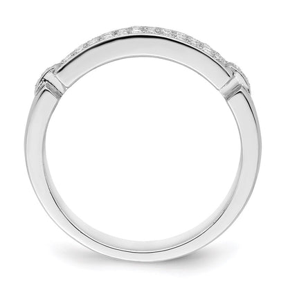 Sterling Silver Brilliant Embers Rhodium-Plated 40 Stone Micro Pav Cz Ring