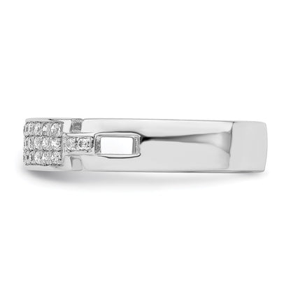 Sterling Silver Brilliant Embers Rhodium-Plated 40 Stone Micro Pav Cz Ring