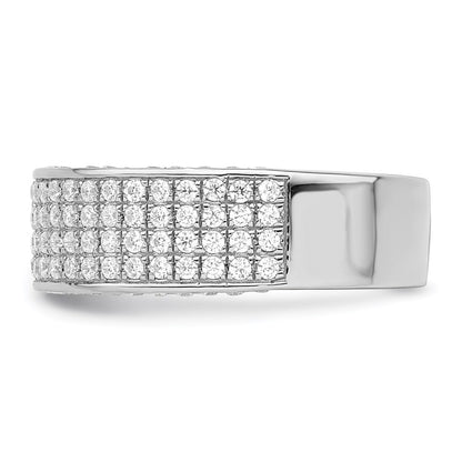Sterling Silver Brilliant Embers Rhodium-Plated 142 Stone Micro Pav Cz Ring