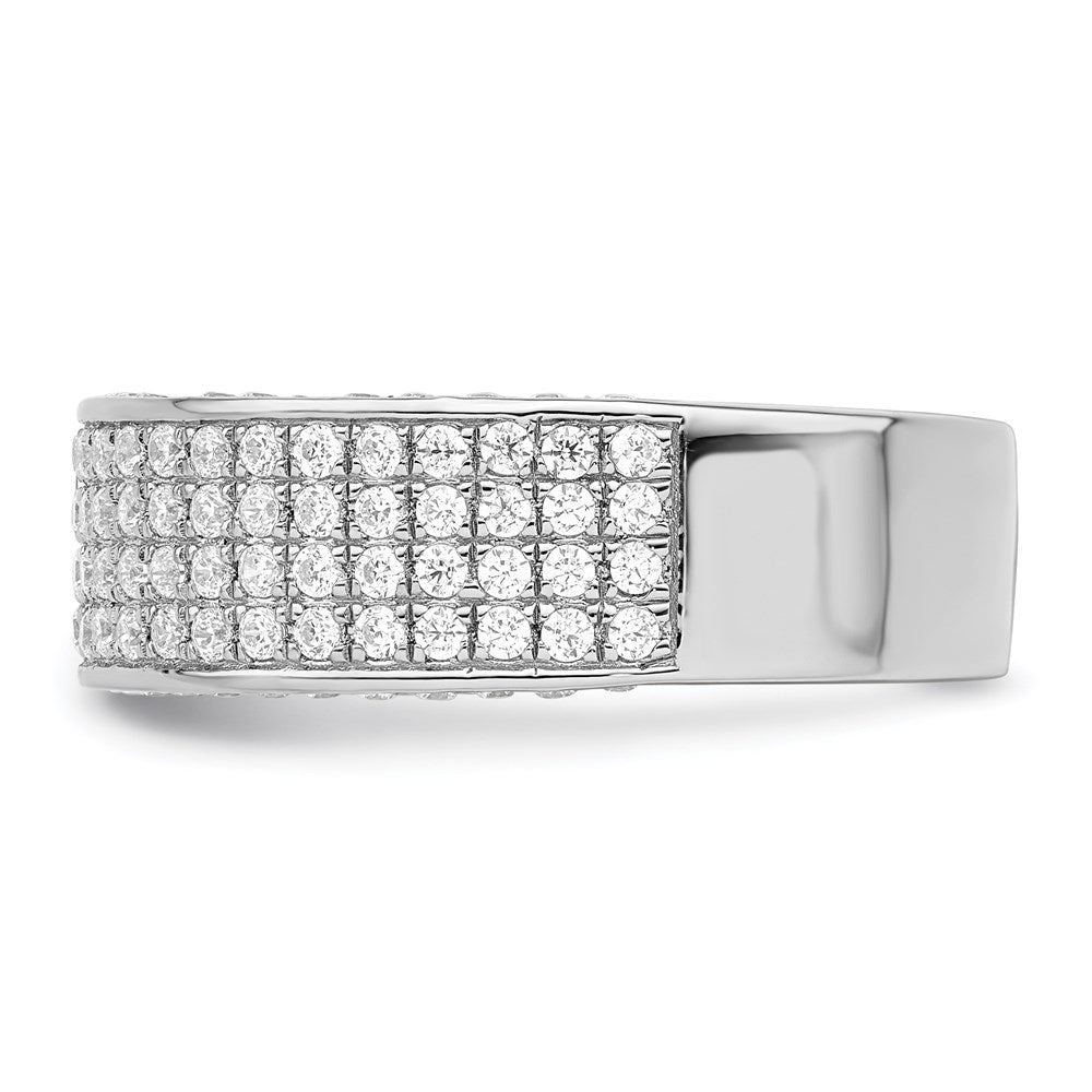 Sterling Silver Brilliant Embers Rhodium-Plated 142 Stone Micro Pav Cz Ring