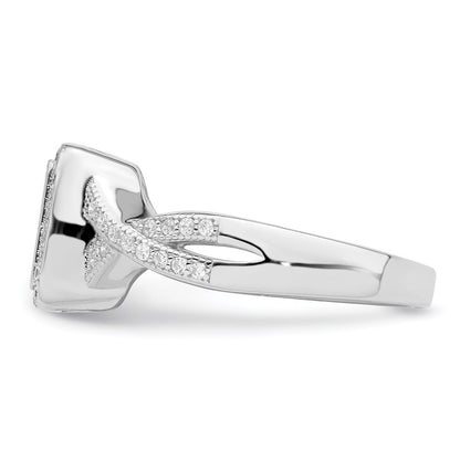 Sterling Silver Brilliant Embers Rhodium-Plated 81 Stone Micro Pav Cz Ring