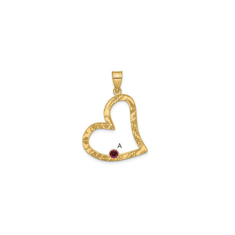 Ss/Gold Plated Sterling Silver/Gold-Plated 1 Birthstone Heart With Ss Bezel Family Pendant