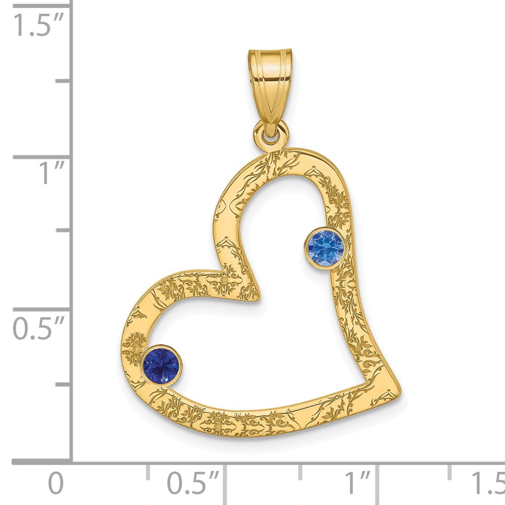 Ss/Gold Plated Sterling Silver/Gold-Plated 2 Birthstone Heart With Ss Bezel Family Pendant