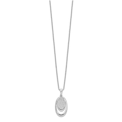 Sterling Silver Brilliant Embers Rhodium-Plated 38 Stone 18 Inch Micro Pav Cz Necklace With 2 Extender