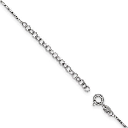 Sterling Silver Rhod-Plated Purple & Clear Cz Teardrop Necklace