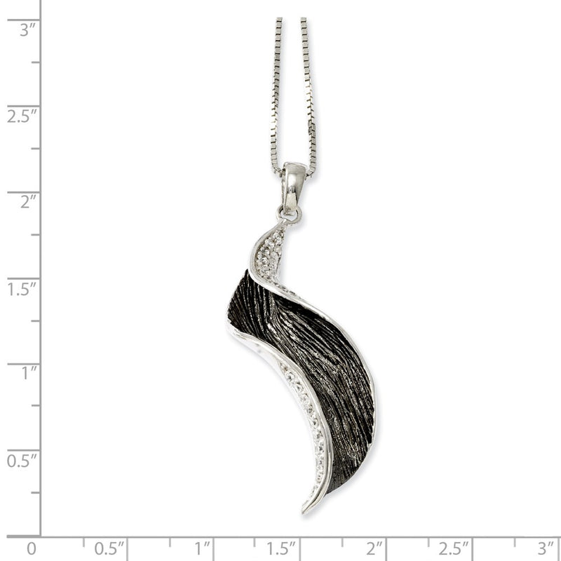 Sterling Silver & Cz Necklace