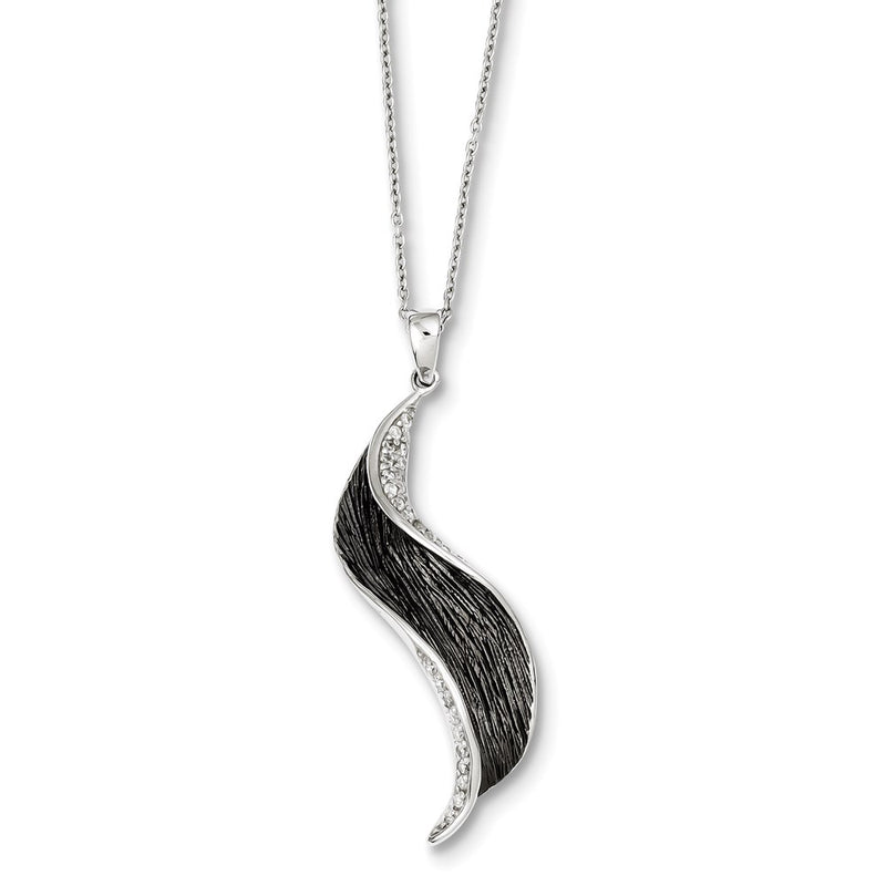 Sterling Silver & Cz Necklace
