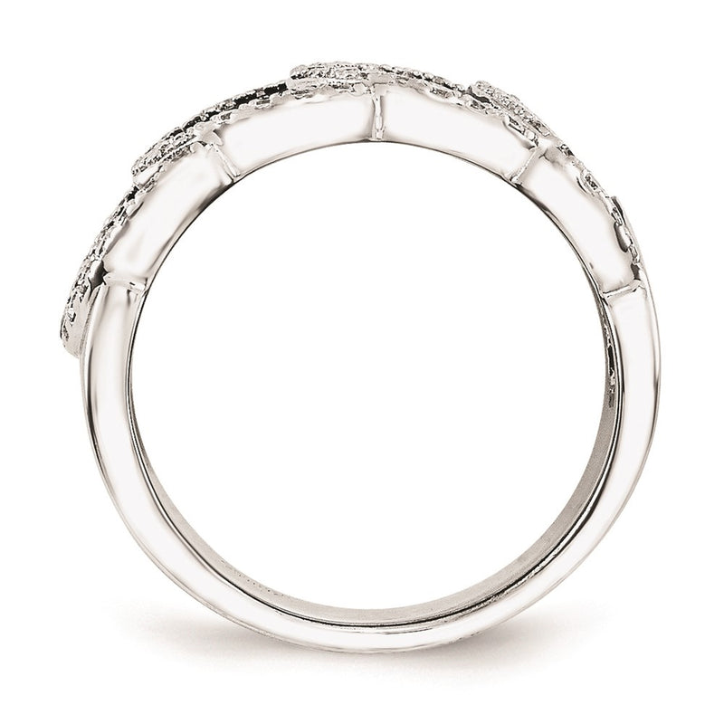 Sterling Silver & Cz True Fire Ring