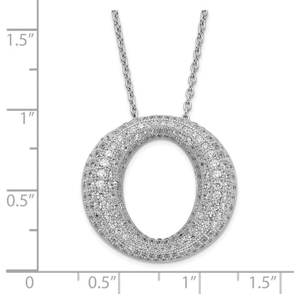 Sterling Silver & Cz Brilliant Embers Circle Necklace