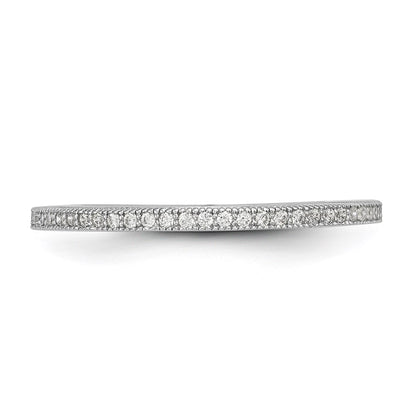 Sterling Silver Brilliant Embers Rhodium-Plated 60 Stone Micro Pav Cz Ring