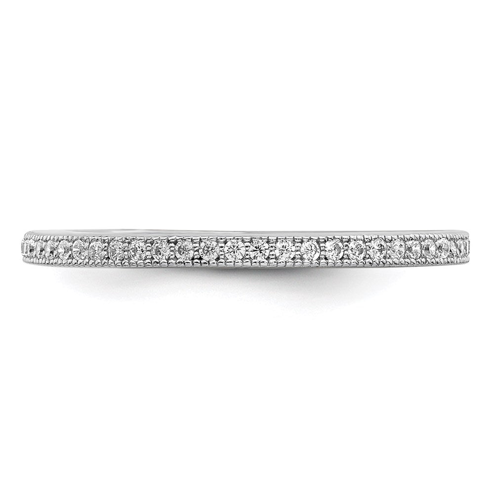 Sterling Silver Brilliant Embers Rhodium-Plated 60 Stone Micro Pav Cz Ring