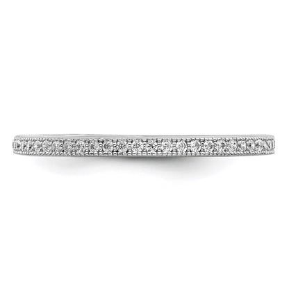 Sterling Silver Brilliant Embers Rhodium-Plated 60 Stone Micro Pav Cz Ring