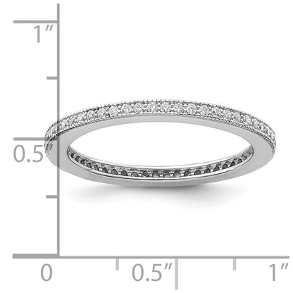 Sterling Silver Brilliant Embers Rhodium-Plated 60 Stone Micro Pav Cz Ring