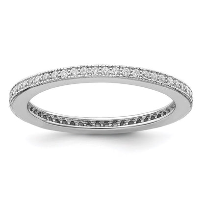 Sterling Silver Brilliant Embers Rhodium-Plated 60 Stone Micro Pav Cz Ring