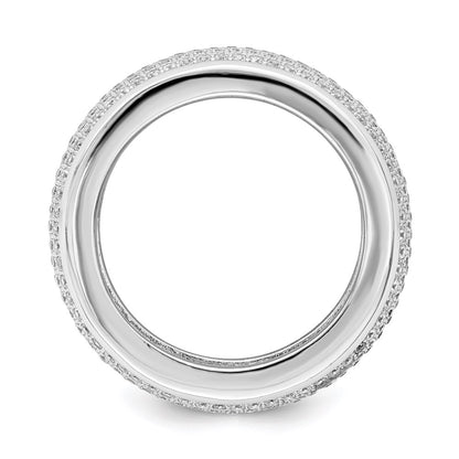 Sterling Silver Ss Rhodium-Plated Cz Brilliant Embers Ring