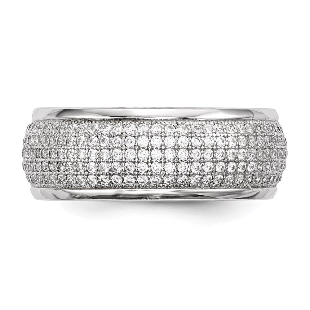 Sterling Silver Ss Rhodium-Plated Cz Brilliant Embers Ring
