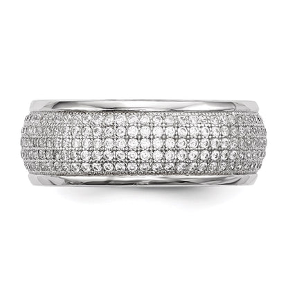 Sterling Silver Ss Rhodium-Plated Cz Brilliant Embers Ring