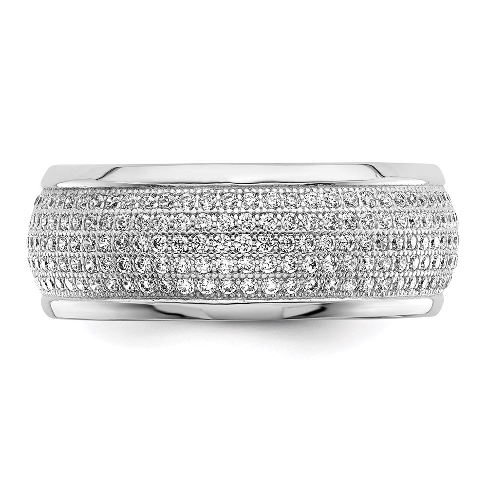 Sterling Silver Ss Rhodium-Plated Cz Brilliant Embers Ring