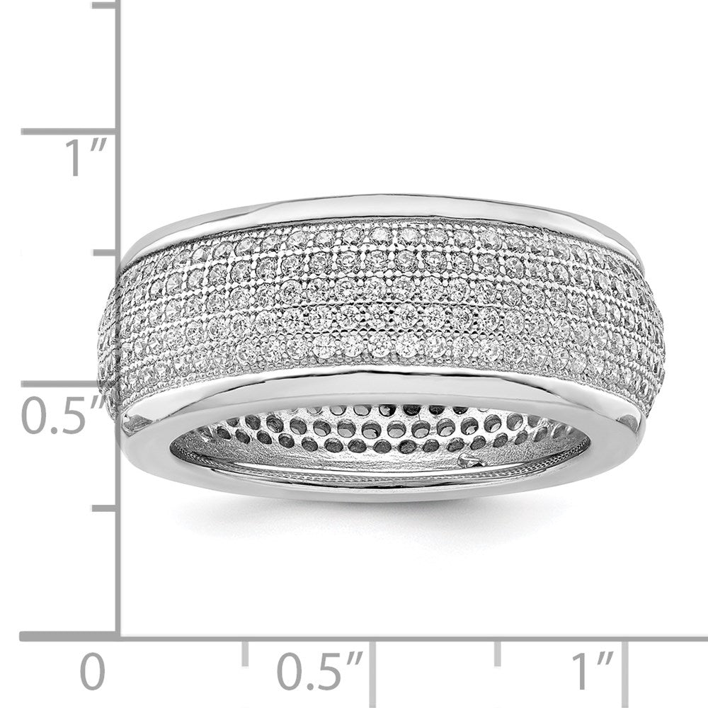 Sterling Silver Ss Rhodium-Plated Cz Brilliant Embers Ring