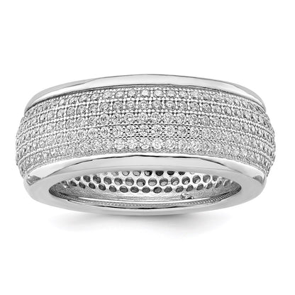 Sterling Silver Ss Rhodium-Plated Cz Brilliant Embers Ring