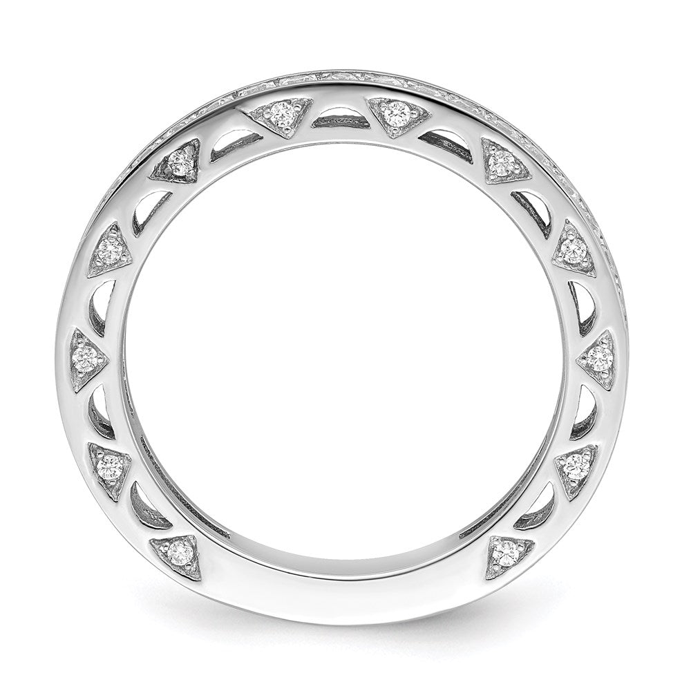 Sterling Silver Brilliant Embers Rhodium-Plated 59 Stone Micro Pav Cz Ring