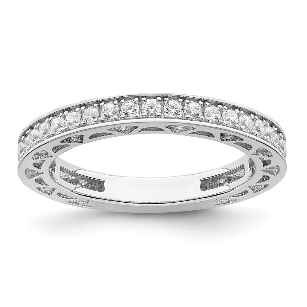 Sterling Silver Brilliant Embers Rhodium-Plated 59 Stone Micro Pav Cz Ring